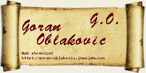 Goran Oblaković vizit kartica